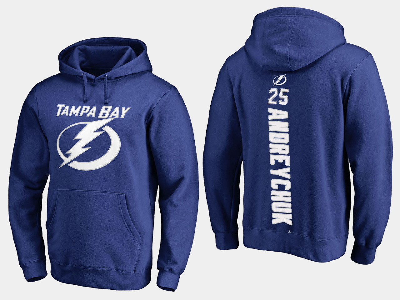 NHL Men adidas Tampa Bay Lightning #25 Andreychuk blue hoodie
